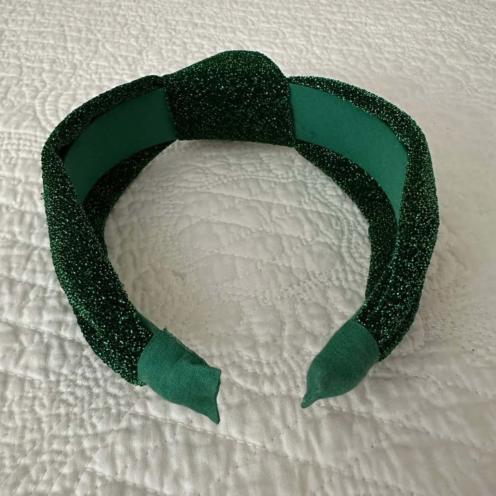 Primark Dark Green Shimmer Sparkly Knotted Headband